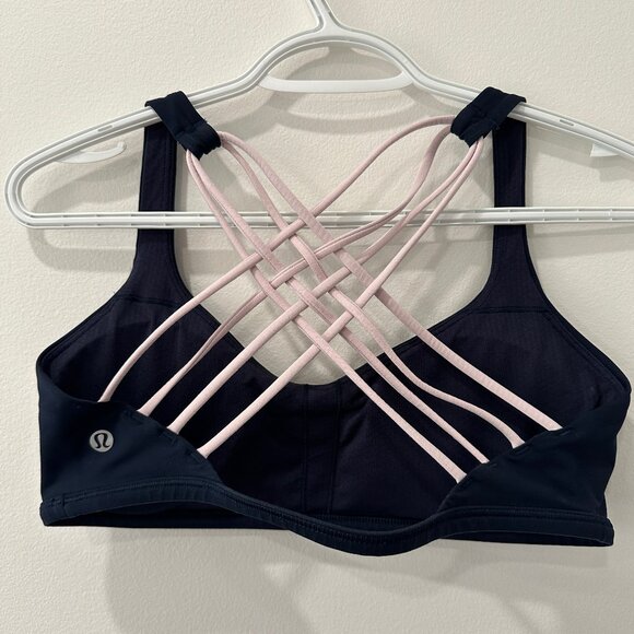 Lululemon Free To Be Bra Size 10 Navy/Pink - Picture 2 of 2